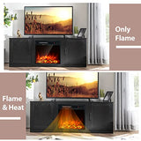 Electric Fireplace TV Stand for TVs up to 65 Inch,with 18 Inch 1500W Faux Fireplace