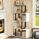 5-Tier Bookshelf, S-Shaped Z-Shelf Bookshelves and Bookcase,