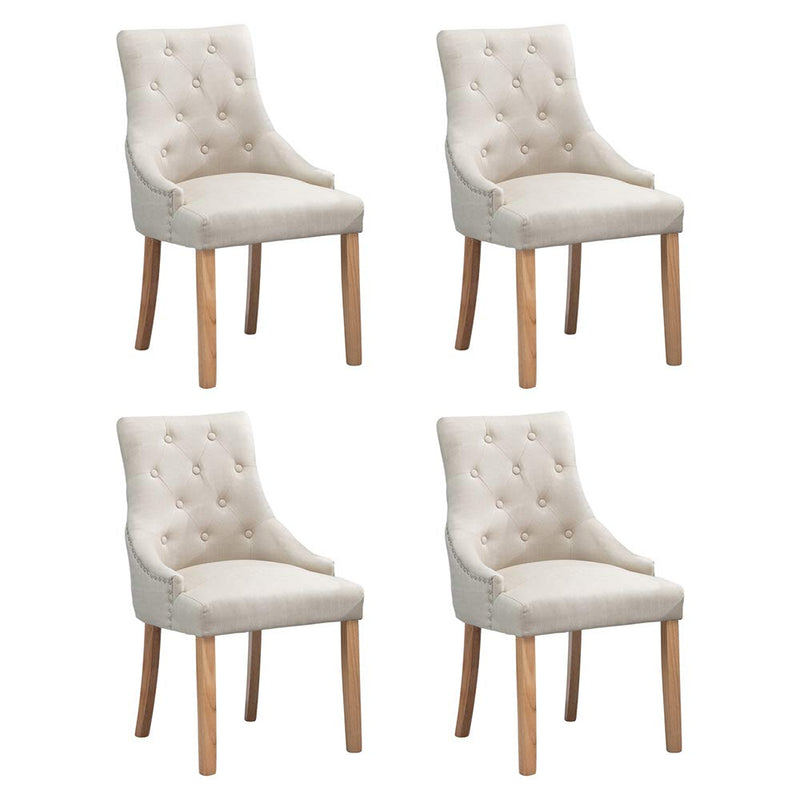 Set of 4 Beige Dining Room Armchairs Only