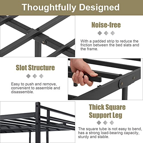 Platform Bed Frame with Headboard, Heavy-Duty Mattress Foundation