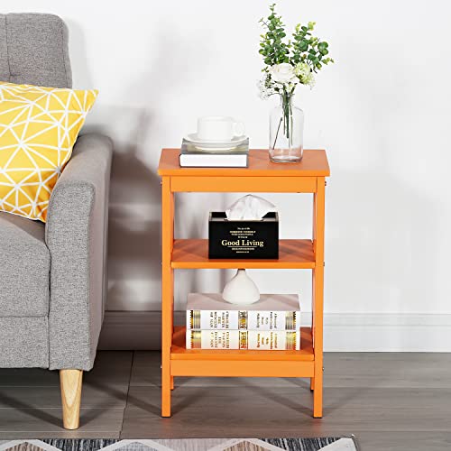 Side End Table with Storage Shelf Nightstands