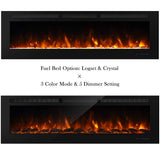 72" Recessed Electric Fireplace Insert