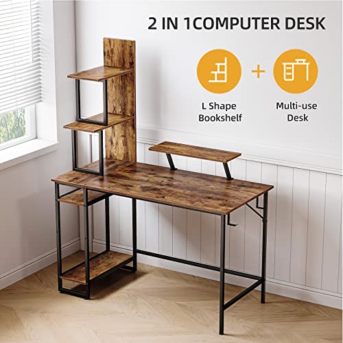 Computer Desk with Storage Shelves