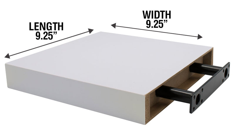 Square Floating Shelf for Wall - 3 Small Shelves with Invisible Mounting Brackets