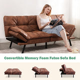 Futon Sofa Bed/Couch, Memory Foam Small Splitback Sofa for Living Room