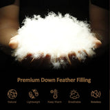 Luxurious Goose Feathers Down Comforter Queen, Ultra-Soft Pima Cotton, Fluffy