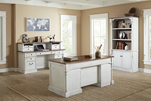 Durham Double Pedestal Executive Desk, White