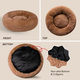 Calming Dog Bed - Anti Anxiety with Removable Cover  Fluffy Plush Faux