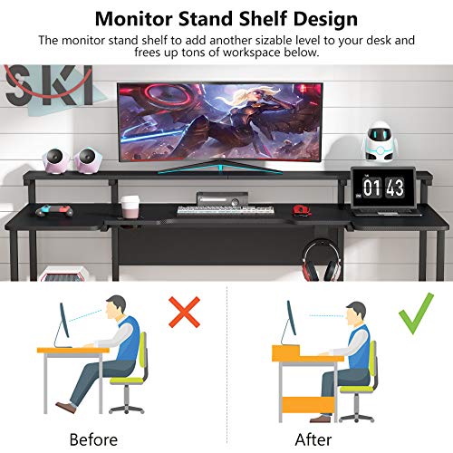 U Shaped Computer Desk with Hutch