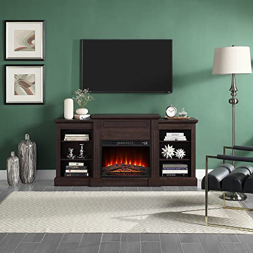 Modern 66 Inch Electric Fireplace Mantel TV Stand & Media Entertainment Center for TVs