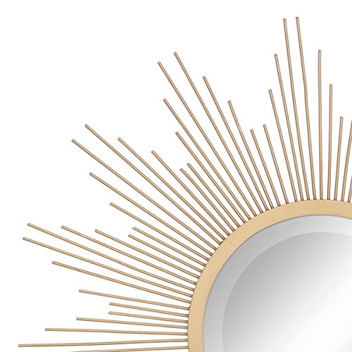 Sunburst Wall mirror, 24 Inch, Gold