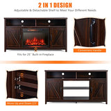 Electric  TV Stand, for TVs up to 65 Inches, with 25 Inch 1350W Reccessed Faux Fireplace