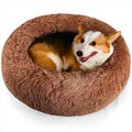 Calming Dog Bed - Anti Anxiety with Removable Cover - Cute Round Fluffy Plush Faux