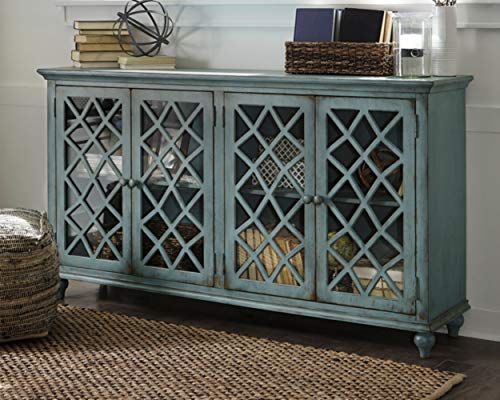 Farmhouse TV Stand 69" 4-Door Accent Cabinet