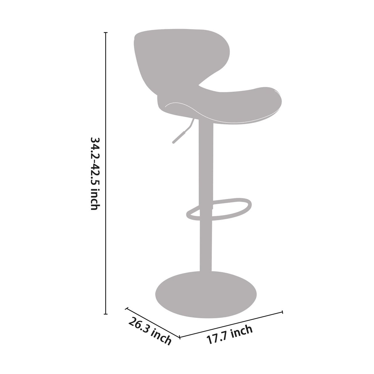 Swivel Adjustable Barstool, Counter Height Chairs w/Backrest