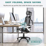 High Back Desk Chair - Adjustable Headrest with Flip-Up Arms