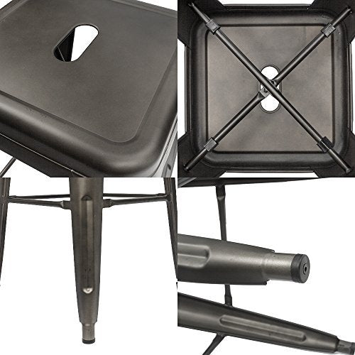 30 Inches Metal Bar Stools Bar Height High Backless Stools