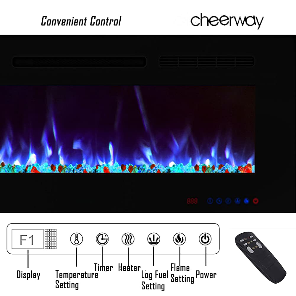 Wall Mounted & Recessed Electric Fireplace Insert