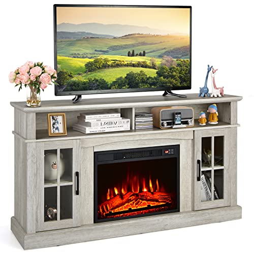 Fireplace TV Stand for TVs Up to 65 Inch, Electric Fireplace TV Console w/Remote Contro