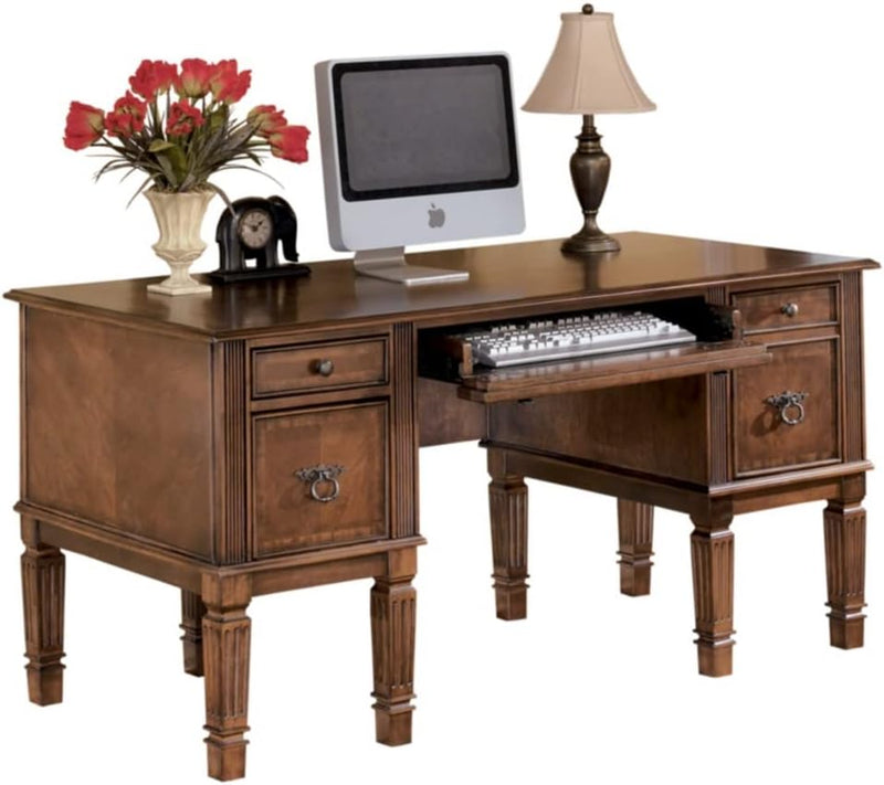 Hamlyn Traditional Home Office Desk with Storage and Pull Out Tray