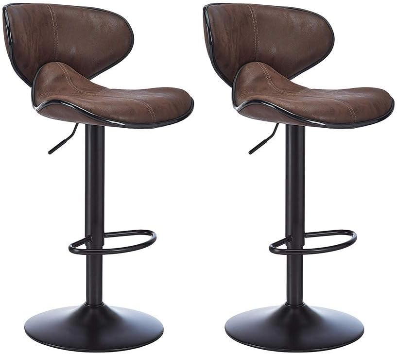 Stools Swivel Adjustable Barstool, Counter Height Chairs w/Backrest