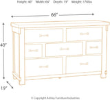 Brashland Farmhouse 7 Drawer Dresser with Dovetail Construction