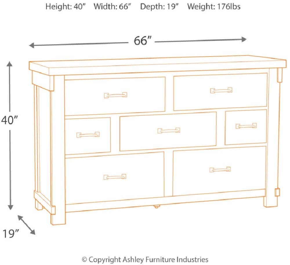 Brashland Farmhouse 7 Drawer Dresser with Dovetail Construction