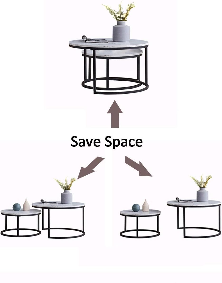 Modern Nesting Coffee Table Set of 2 for Living Room