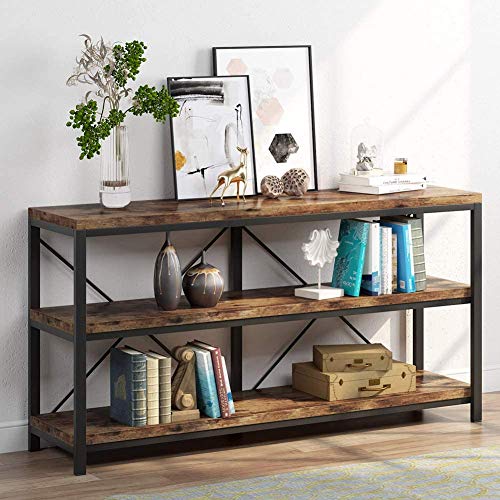 3 Tiers TV Console TV Stand Long Sofa Table with Storage Shelves