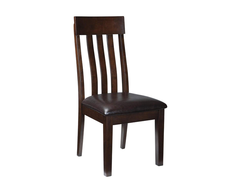Haddigan Faux Leather Cushioned Rake Back Dining Chair, 2 Count, Dark Brown