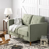 Lauren Loveseat / Button Tufted Cushions / Easy, Tool-Free Assembly, Pear Green