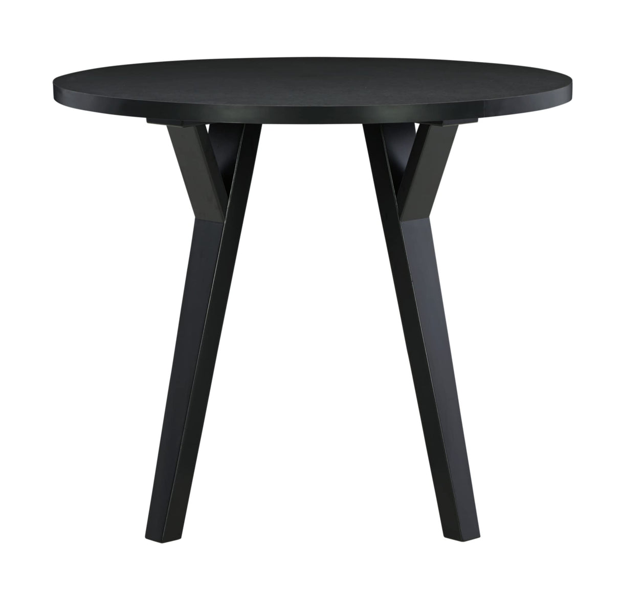 Otaska Mid Century Modern Round Dining Room Table, Black