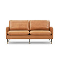 79" Top-Grain Leather Sofa, 3 Seater Leather Couch, Mid-Century Modern Couch