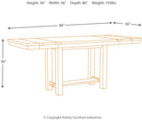 Moriville Rustic Farmhouse 36" Counter Height Dining Extension Table