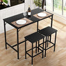 Bar Table Set, 47.5" Dining Table Set, Bar Height Counter with Bar Stools