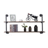 Industrial Pipe Shelving Wall Mounted,Rustic Metal Floating Shelves,Real Wood Book