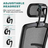 High Back Desk Chair - Adjustable Headrest with Flip-Up Arms