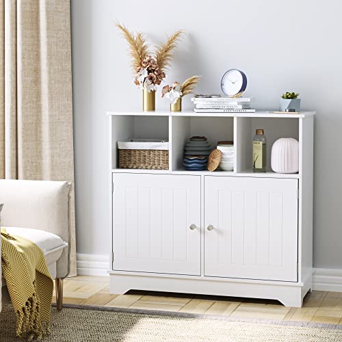 Floor Storage Cabinet, Linen Freestanding Bathroom Cabinet