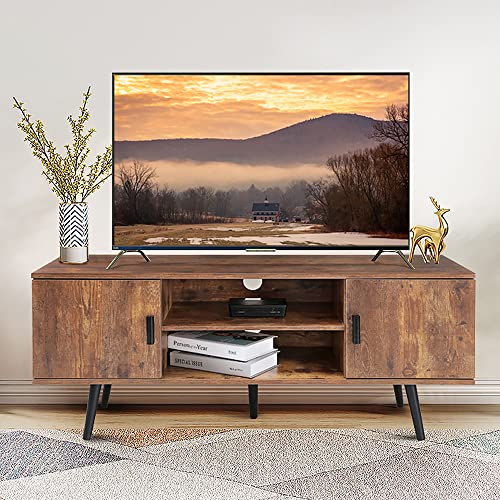 Mid-Century Modern TV Stand for 55 Inch TV