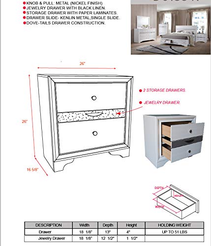 6-Piece Watson King Size Bedroom Set. Bed, Dresser, Mirror, Chest & 2 Night Stands