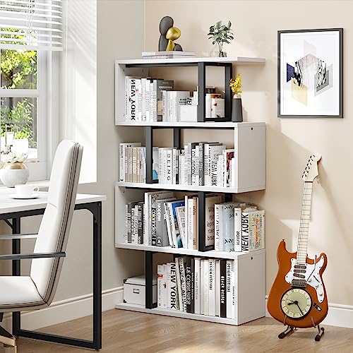 5-Tier Bookshelf, S-Shaped Z-Shelf Bookshelves and Bookcase,