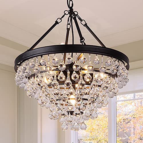 Crystal Chandeliers, 6 Lights Modern Chandeliers for Dining Room