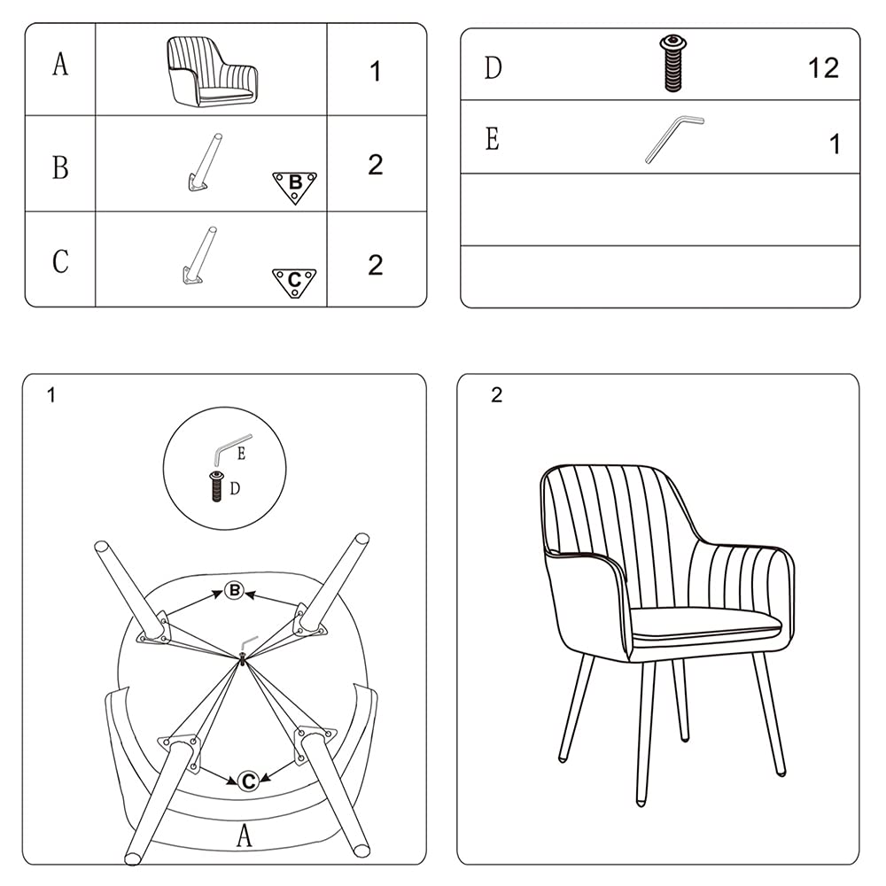 Furniture Modern Living Dining Room Accent Arm Chairs