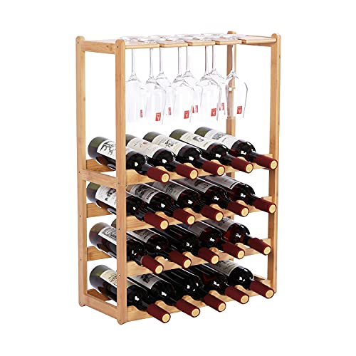 Glass Holder 20 Bottles Wine Storage Shelf for Home Kitchen