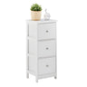 Narrow White Storage Cabinet with 3 Drawers