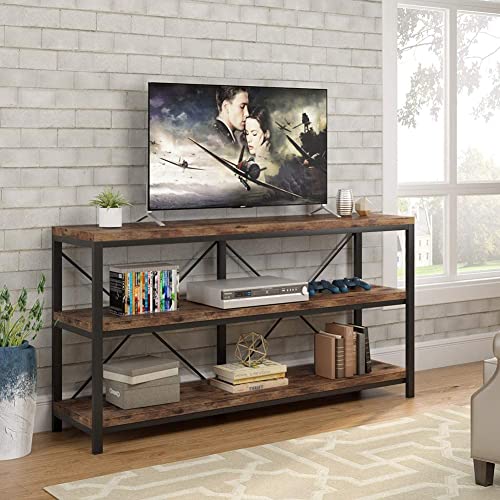 3 Tiers TV Console TV Stand Long Sofa Table with Storage Shelves