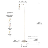 Globe Electric 67068 Holden 70" Floor Lamp, Matte Brass