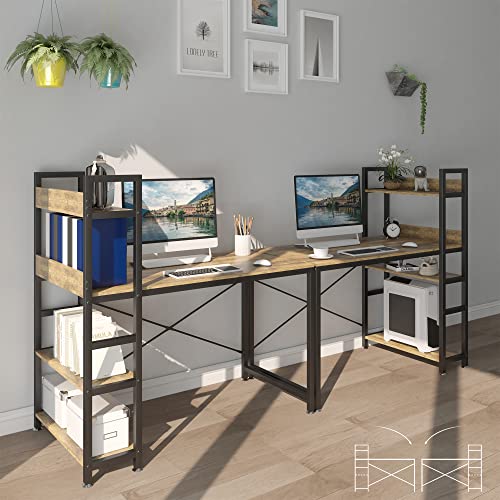 Computer Desk with 4 Tiers Shelves