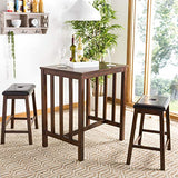 Home Collection Ilana 3 Piece Pub Set, Chestnut and Black