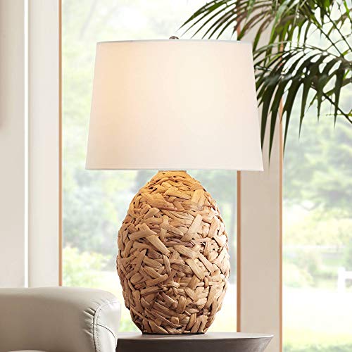 Nantucket Tropical Coastal Contemporary Table Lamp 26" High Rustic Natural Seagrass